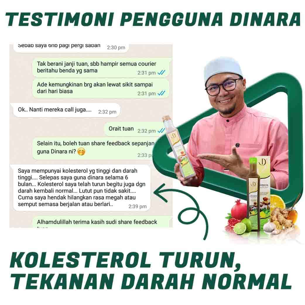 Testimoni pelanggan Jus Dinara